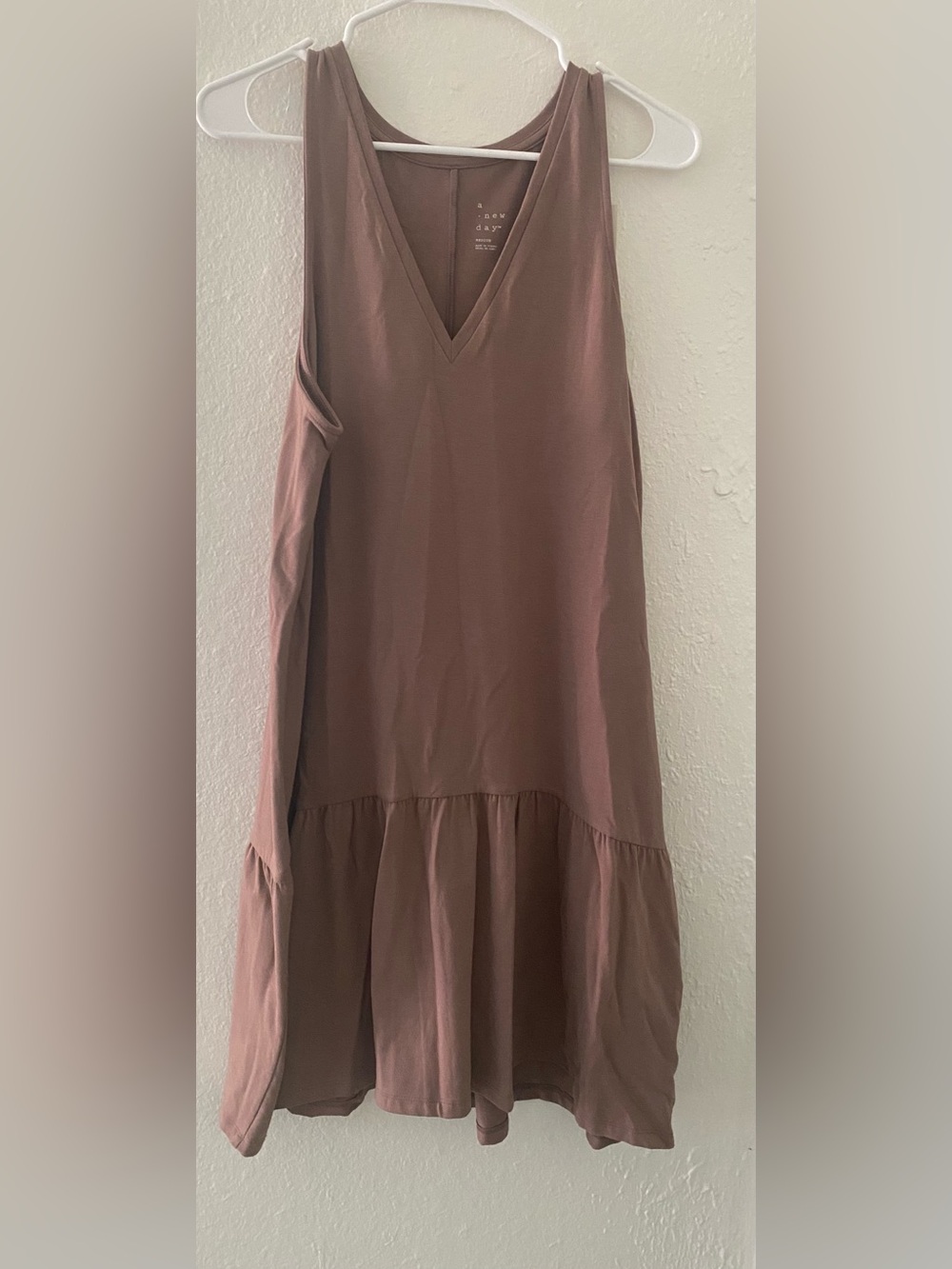 a new day Mauve V-Neck Tiered Dress
